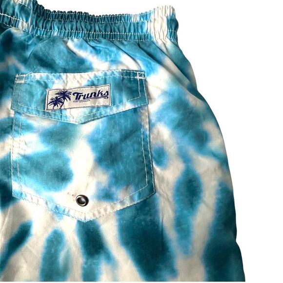 Trunks Surf & Swim Co. Tie Dye Swim Trunks Blue White Size Large - Picture 3 of 5